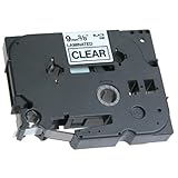 Brother 3/8 Inch x 26.2 Feet Black on Clear for P-Touch (TZ121)
