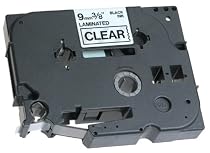 Brother 3/8 Inch x 26.2 Feet Black on Clear for P-Touch (TZ121)