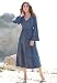 Roamans Plus Size Acid Wash Empire Waist Dress with Crochet