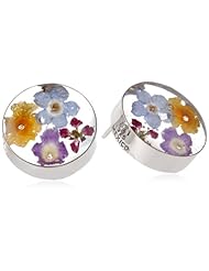 Sterling Silver Pressed Flower Stud Earrings