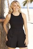 4X-6X Beach Belle® Black Nylon Elastic Waist Short - Plus Size Swimsuit Plus Size Swimsuits