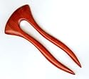 Hair Fork NEW! Design - Ursula Series 5 inch Cardinal Wood