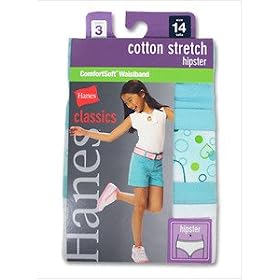 Hanes GNCS40 Hanes Classics Girls Cotton Stretch Hipster w/ ComfortSoft Waistband