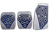 Silver Rim Blue Aluminum Inner Plates 3pc Manual (AAA) Racing Pedals
