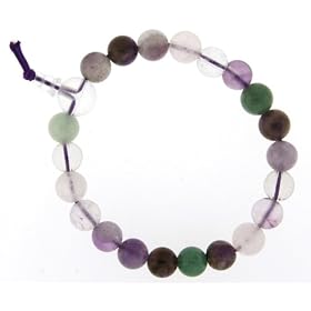 Multi Gemstone Power Bracelet - Amethyst, Crystal Quartz, Fluorite, Rose Quartz