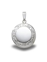 Sterling Silver Round Picture Locket 3/4 in x 3/4 in Sterling Silver
