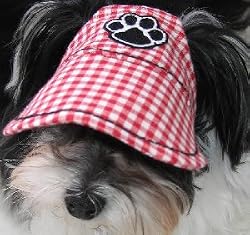 Dog Sun Visor in Red for Dogs 10 Lbs and under