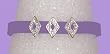 Bracelet - B301 - 3 Crystal Diamond Slide Charms on Jelly Style Bracelet ~ Purple
