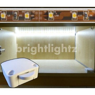 12v LED STRIP LIGHT SET IN COOL WHITE WITH SWITCH AND 12V SUPPLY / TRANSFORMER ** EXCELLENT PACKAGE FOR LIGHTING UP WARDROBES, CUPBOARDS, KITCHENS, DRAWERS, AWKWARD AREAS, ETC **