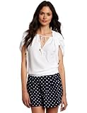Vince Camuto Women's Drawstring Sleeve V-Neck Blouse