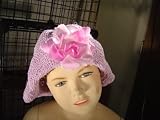 HT24,Lilac Gimp floppy hat with one lilac rose