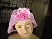 HT24,Lilac Gimp floppy hat with one lilac rose