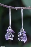 Amethyst and tourmaline earrings, 'Violet Lilly'