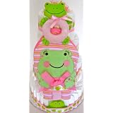 Pink Frog Diaper Cake-4 Tier