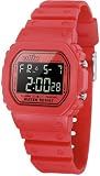 Mens Red Digital Sport Watch with Stopwatch by Ollie OLK80003-E