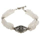 Handmade Quartz & Silver Three-Strand Bracelet