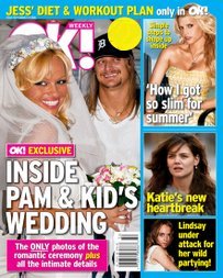 OK Weekly Magazine Pamela Anderson & Kid Rock Wedding August 14, 2006 Issue (Jessica Simpson, Amanda Detmer, Charlie Sheen)