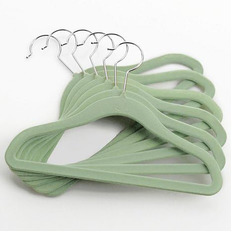 Joy Mangano Huggable Hangers Chrome in Kids' Size - Set of 18 Sage