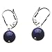 Blue Lapis 8mm Stone Bead Sterling Silver Leverback Earrings