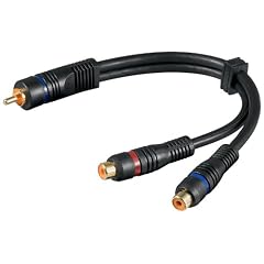 Wentronic Audio/Video Kabel (Cinchstecker auf 2x Cinchkupplung) 0,2 m