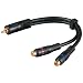Wentronic Audio/Video Kabel (Cinchstecker auf 2x Cinchkupplung) 0,2 m
