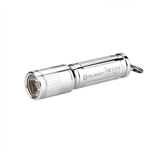 Olight EDC Mini Compact Lightweight Pocket Flashlight i3E Silver 120 Lumens Beautiful Tiny AAA Keychain Flashlight Key Ring Pendant Flashlight