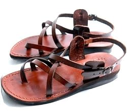 Jesus - Yashua Style IV - Camel Shoemaker Unisex Outdoor Leather Biblical - Sandals from the Holy Land