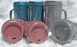 6 New Insulated Travel Aladdin Mugs 34 oz. - 2 Pink / 2 Gray / 2 Green