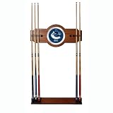 NHL Vancouver Canucks two-piece Wood and Mirror Wall Cue Rack