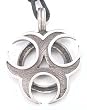 Biohazard Danger Silver Tone Pewter Pendant Necklace