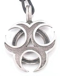 Biohazard Danger Pewter Pendant Necklace