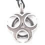 BIOHAZARD Danger Silver Tone PEWTER Pendant Necklace
