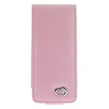 Premium Kroo Pink Flip Melrose Leather Case with Clip + Premium Reusable LCD Screen Protector for Apple iPod nano 8GB 16Gb Chromatic 4th Generation