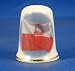 Porcelain China Collectable Thimble - Flag of Poland