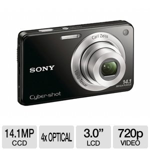 Sony Cyber-Shot DSC-W560 14.1 MP Digital Still Camera with Carl Zeiss Vario-Tessar 4x Wide-Angle Optical Zoom Lens and 3.0-inch LCD (Black)