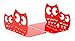 Fasmov Owls Nonskid Bookends Cute Bookends Art Bookends,1 Pair (Red)