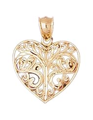 Dazzlers Solid 14 karats Gold Heart Charm Pendant available in three colors from jewelsberry (weights: 1.6 grams only)