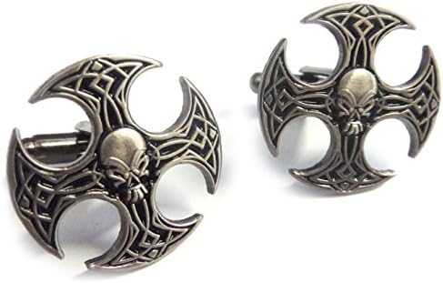 AXE Skull Iron Cross Biker Suit Work Cufflinks Cuff Links Set