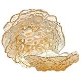 Champagne Colored Pebbled Glass Small Shallow Bowl 8.5D 2H by Traders and Company
