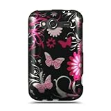 Pink Butterflies Black Protector Case for HTC Wildfire S