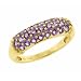 10k Yellow Gold Amethyst Pave Ring