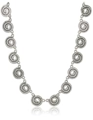 Lucky Brand Silver Swirls Collar Necklace, 31"