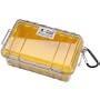 Pelican 1050 Yellow Clear Micro Case with Clear Lid and Carabiner
