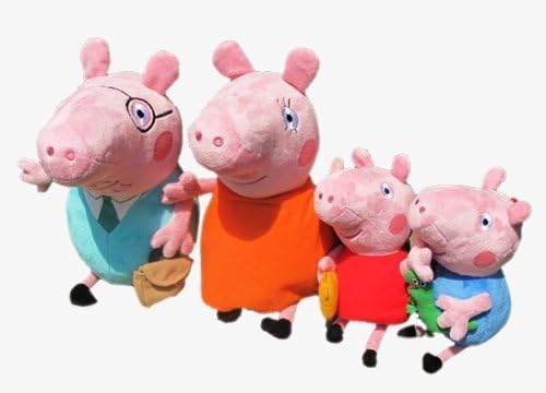 Worldeal Peppa Pig Family Plush Toy 4pcs Set 19-30cm/7.5-12" Small Size by fcollection
