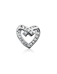 14K Gold Channel set Diamond Heart Pendant (0.50 cttw, F - G Color, SI2 Clarity)