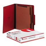 Universal - Pressboard Classification Folders, Letter, 6-Section, Ruby Red, 10/bx