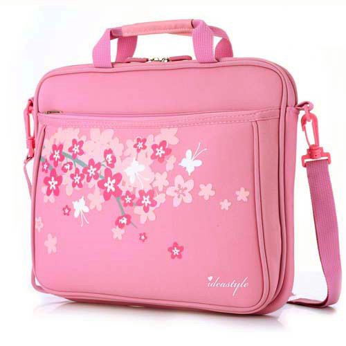 ideastyle cspt14fcb-pr anti-shock memory foam laptop case – cherry blossom pink 14.1″
