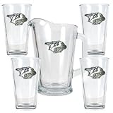 Nashville Predators 4pc Pint Ale Glass & 60oz Pitcher Set - Priamry Logo NHL Hockey