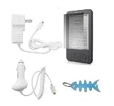 Wall / Travel Charger, Car Charger, LCD Screen Protector and Light Blue Fishbone Style Keychain for Kindle Wireless Reading Device and Kindle 3G Wireless Reading Device, Free 3G + Wi-Fi, 6 Display, Graphite, 3G Works Globally - Latest Generation