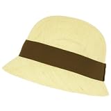 Linen Cloche Bucket Bell Shape Summer Beach Hat Natural